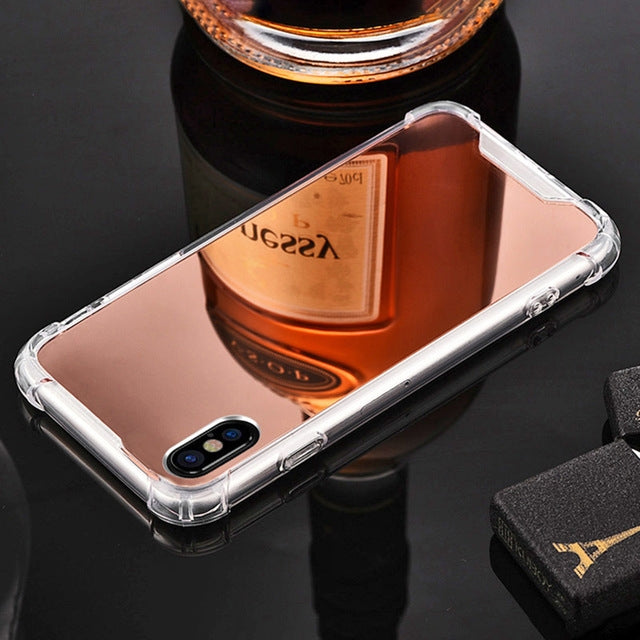 For iPhone XR Luxury Plating Mirror Acrylic TPU Case, For iPhone XR