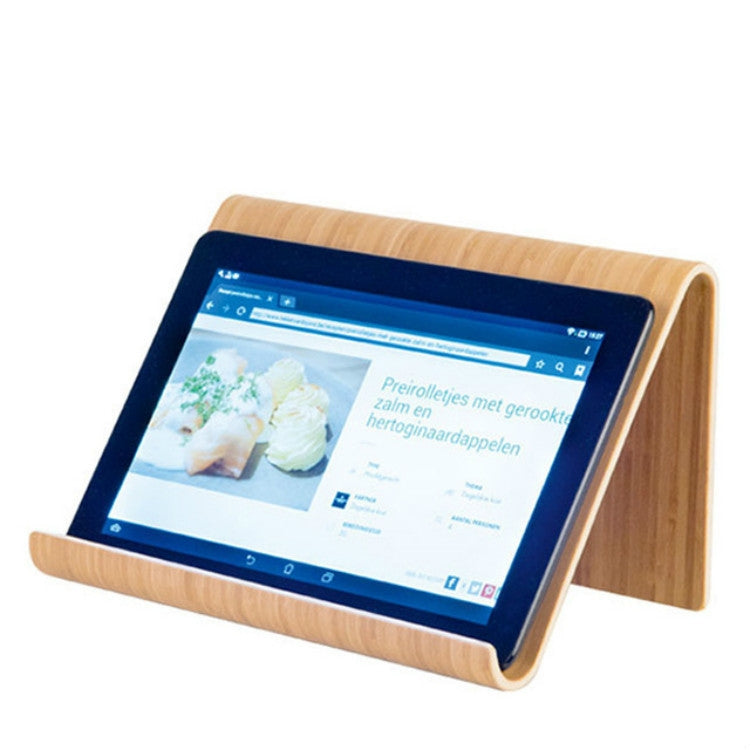 Support de bureau en bambou pour téléphone portable et tablette