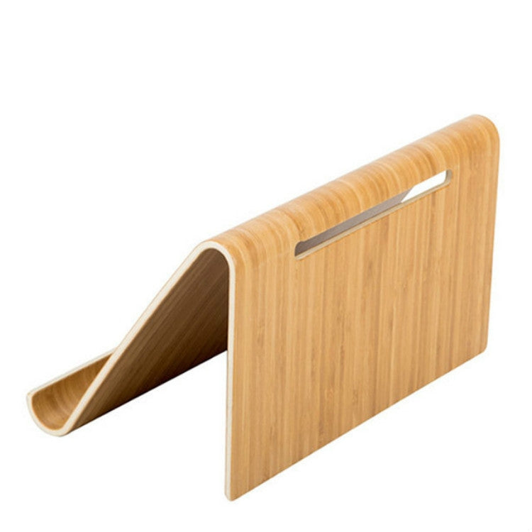 Support de bureau en bambou pour téléphone portable et tablette