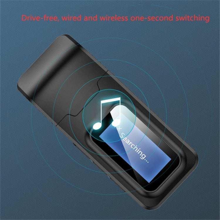 Adaptateur Bluetooth 5.0 2 en 1, émetteur-récepteur audio sans fil, sans clé USB, avec écran LCD