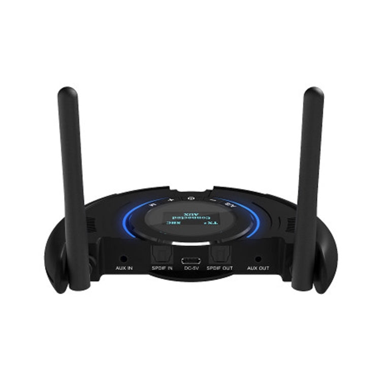 Adaptateur audio émetteur-récepteur Bluetooth 5.0 à fibre optique TX800 avec deux antennes et écran OLED