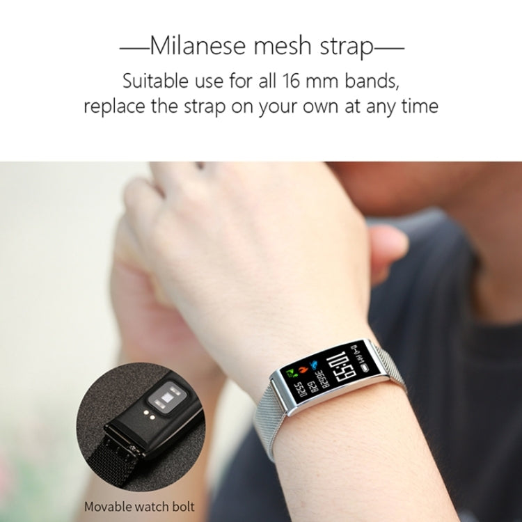 X3 0.96 inch Screen Display Steel Watch Band Bluetooth Smart Bracelet, IP68 Waterproof, Support Pedometer / Heart Rate Monitor / Sleep Monitor / Blood Pressure Monitor, Compatible with Android and iOS Phones, Steel Watch Band/Gold