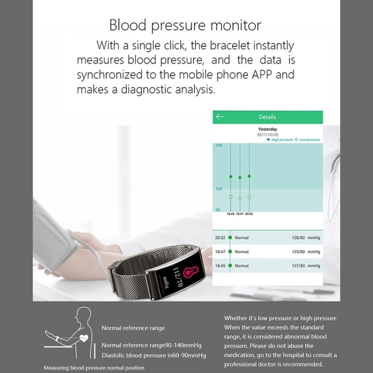 X3 0.96 inch Screen Display Steel Watch Band Bluetooth Smart Bracelet, IP68 Waterproof, Support Pedometer / Heart Rate Monitor / Sleep Monitor / Blood Pressure Monitor, Compatible with Android and iOS Phones, Steel Watch Band/Gold