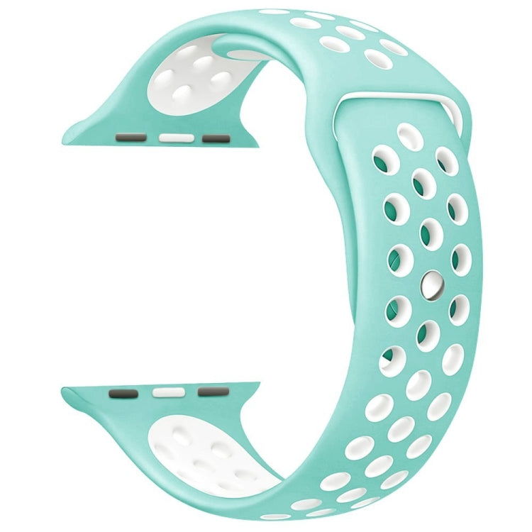 For Apple Watch Series 10 42mm / 9&8&7 41mm / SE 3&SE 2&6&SE&5&4 40mm / 3&2&1 38mm Fashionable Classical Silicone Sport Watch Band(Grey White), WA1230A, WA1230B, WA1230BG, WA1230BH, WA1230BL, WA1230BM, WA1230BR, WA1230BY, WA1230C, WA1230D, WA1230DW����...