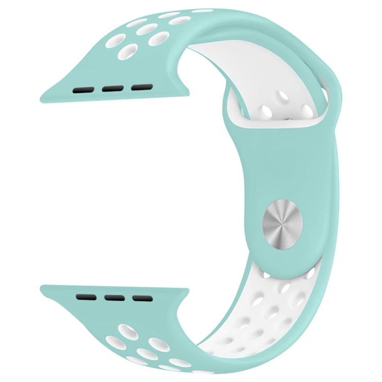 For Apple Watch Series 10 42mm / 9&8&7 41mm / SE 3&SE 2&6&SE&5&4 40mm / 3&2&1 38mm Fashionable Classical Silicone Sport Watch Band(Grey White), WA1230A, WA1230B, WA1230BG, WA1230BH, WA1230BL, WA1230BM, WA1230BR, WA1230BY, WA1230C, WA1230D, WA1230DW����...