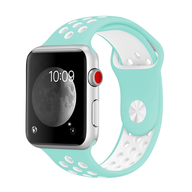 For Apple Watch Series 10 42mm / 9&8&7 41mm / SE 3&SE 2&6&SE&5&4 40mm / 3&2&1 38mm Fashionable Classical Silicone Sport Watch Band(Grey White), WA1230A, WA1230B, WA1230BG, WA1230BH, WA1230BL, WA1230BM, WA1230BR, WA1230BY, WA1230C, WA1230D, WA1230DW����...