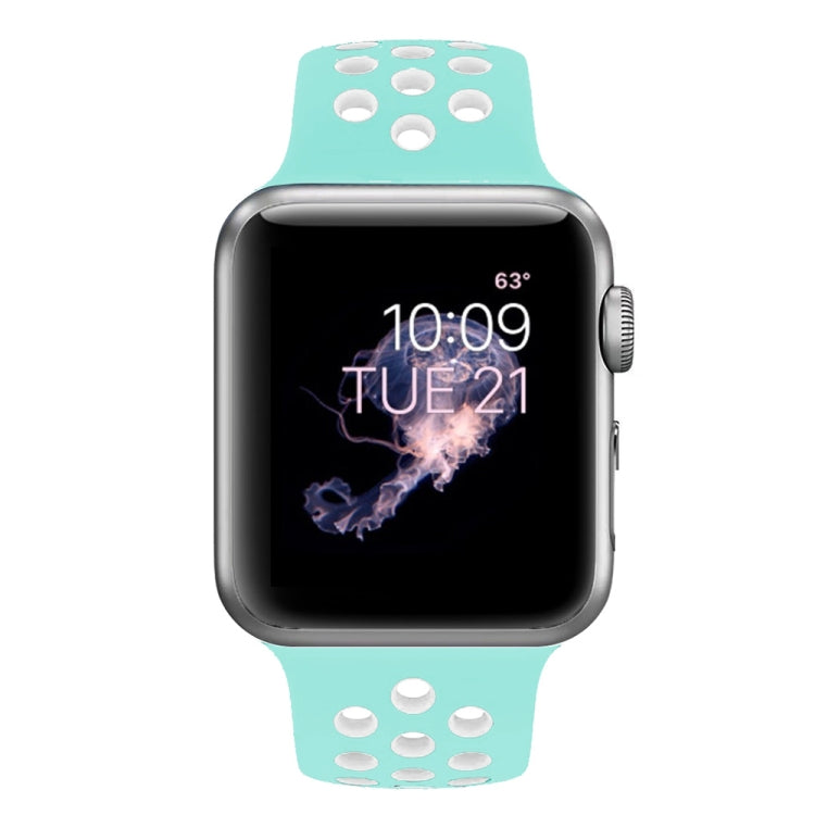 For Apple Watch Series 10 42mm / 9&8&7 41mm / SE 3&SE 2&6&SE&5&4 40mm / 3&2&1 38mm Fashionable Classical Silicone Sport Watch Band(Grey White), WA1230A, WA1230B, WA1230BG, WA1230BH, WA1230BL, WA1230BM, WA1230BR, WA1230BY, WA1230C, WA1230D, WA1230DW����...