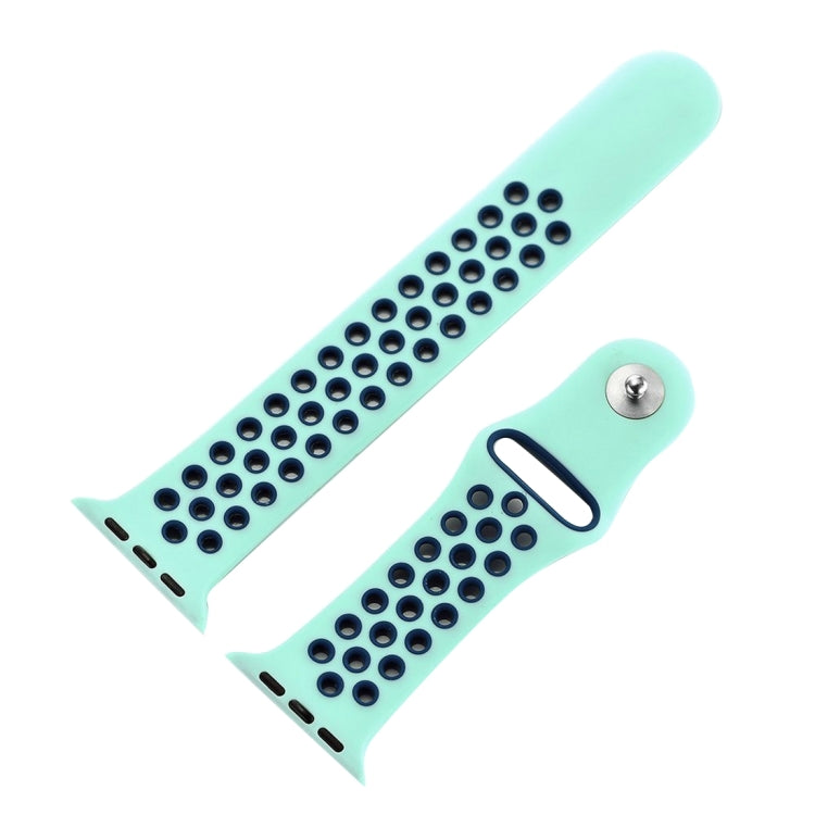 For Apple Watch Series 10 42mm / 9&8&7 41mm / SE 3&SE 2&6&SE&5&4 40mm / 3&2&1 38mm Fashionable Classical Silicone Sport Watch Band(Grey White), WA1230A, WA1230B, WA1230BG, WA1230BH, WA1230BL, WA1230BM, WA1230BR, WA1230BY, WA1230C, WA1230D, WA1230DW    ...