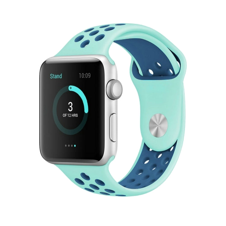 For Apple Watch Series 10 42mm / 9&8&7 41mm / SE 3&SE 2&6&SE&5&4 40mm / 3&2&1 38mm Fashionable Classical Silicone Sport Watch Band(Grey White), WA1230A, WA1230B, WA1230BG, WA1230BH, WA1230BL, WA1230BM, WA1230BR, WA1230BY, WA1230C, WA1230D, WA1230DW    ...