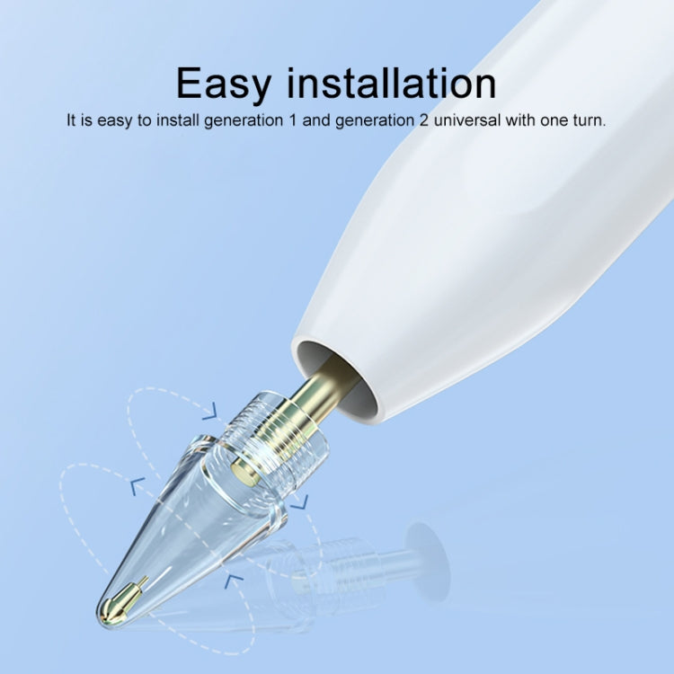 2 in 1 5.0 Crystal Diamond Needle + 6.0 Brass Spring Short Needle Stylus Pen Tip Set For Apple Pencil 1 / 2, 5.0 + 6.0