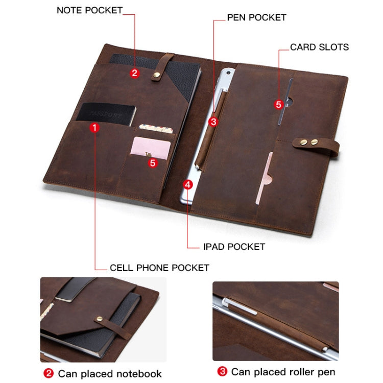 CF2002 For iPad Pro 10.5 inch Retro Crazy Horse Texture Buckle Multifunctional Tablet PC Protective Leather Case with Mobile Phone / Notebook Pockets & Card Slots, For iPad Pro 10.5 inch
