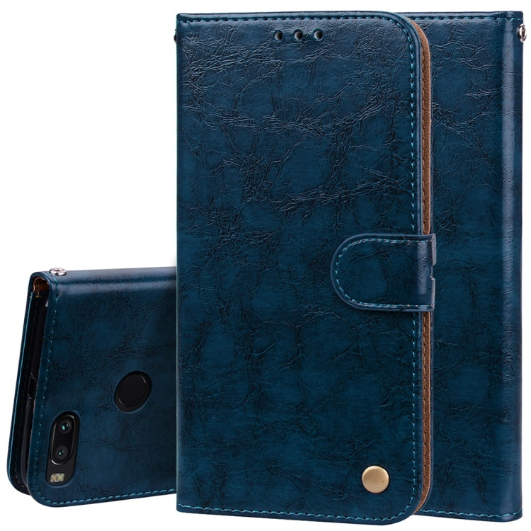 For Xiaomi  Mi A1 & 5X Business Style Oil Wax Texture Horizontal Flip Leather Case with Holder & Card Slots & Wallet & Lanyard
