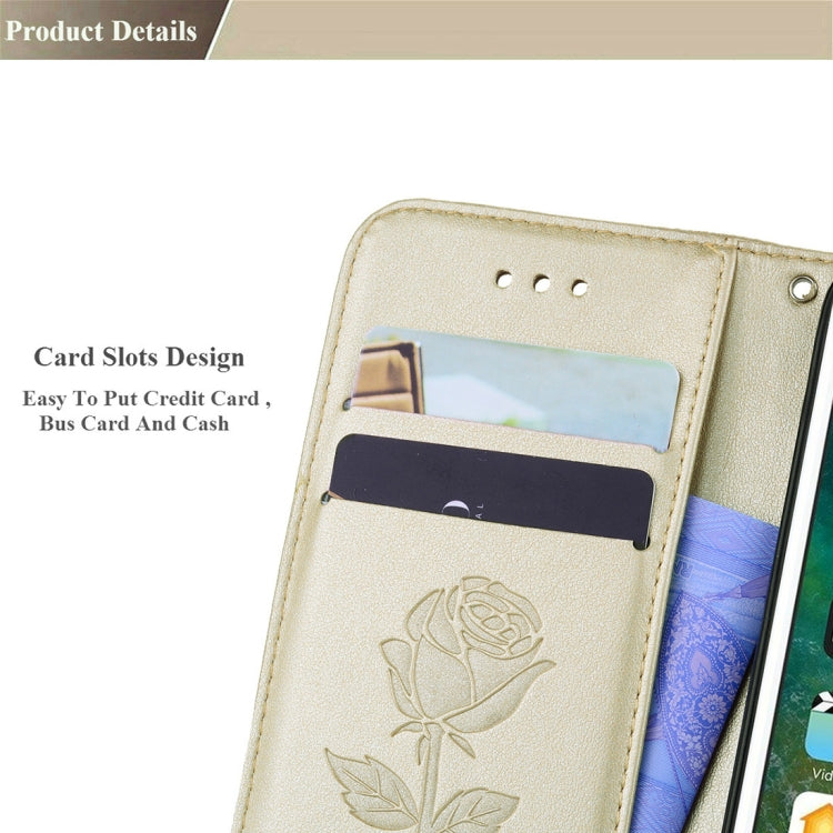 Étui à rabat en cuir avec motif de fleurs pressées et support pour Xiaomi Redmi Note 4X, emplacements pour cartes et portefeuille