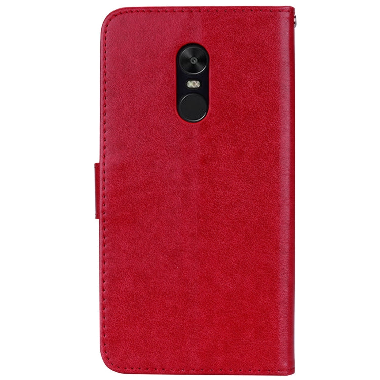 Étui à rabat en cuir avec motif de fleurs pressées et support pour Xiaomi Redmi Note 4X, emplacements pour cartes et portefeuille