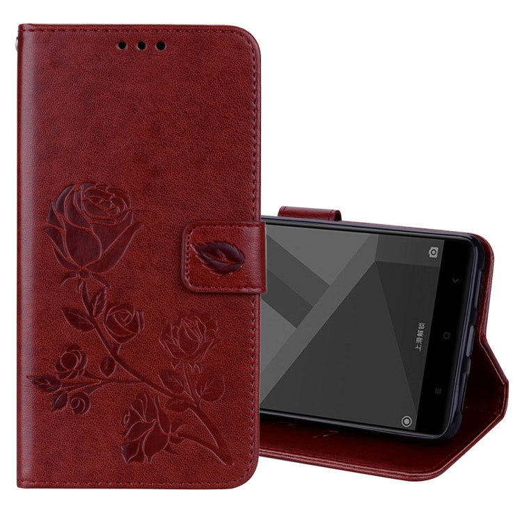 For Xiaomi Redmi Note 4X Roses Pressed Flowers Pattern Flip Leather Case with Holder & Card Slots & Wallet
