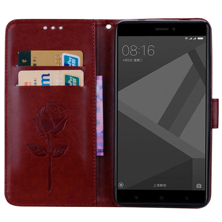 For Xiaomi Redmi Note 4X Roses Pressed Flowers Pattern Flip Leather Case with Holder & Card Slots & Wallet