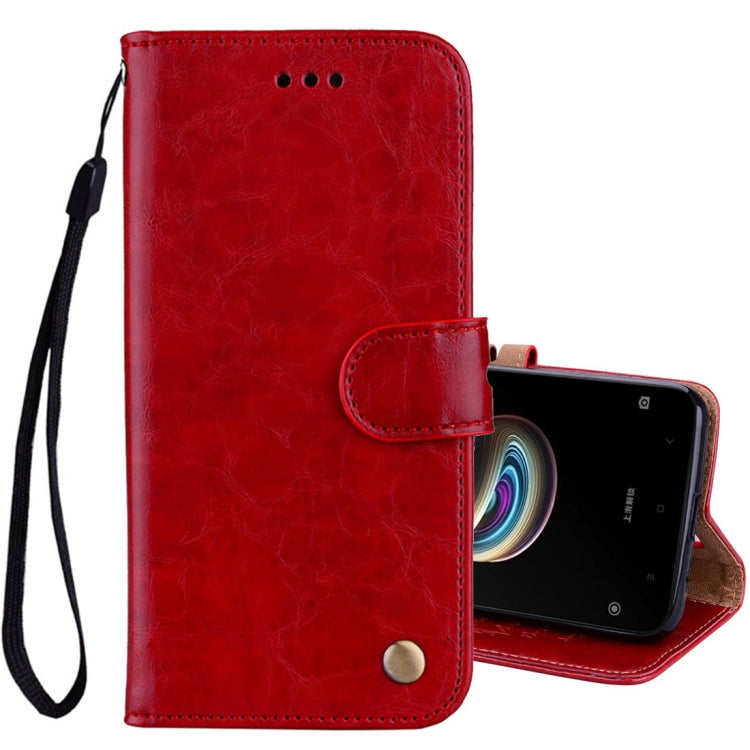 For Xiaomi  Redmi 5A Business Style Oil Wax Texture Horizontal Flip Leather Case with Holder & Card Slots & Wallet & Lanyard
