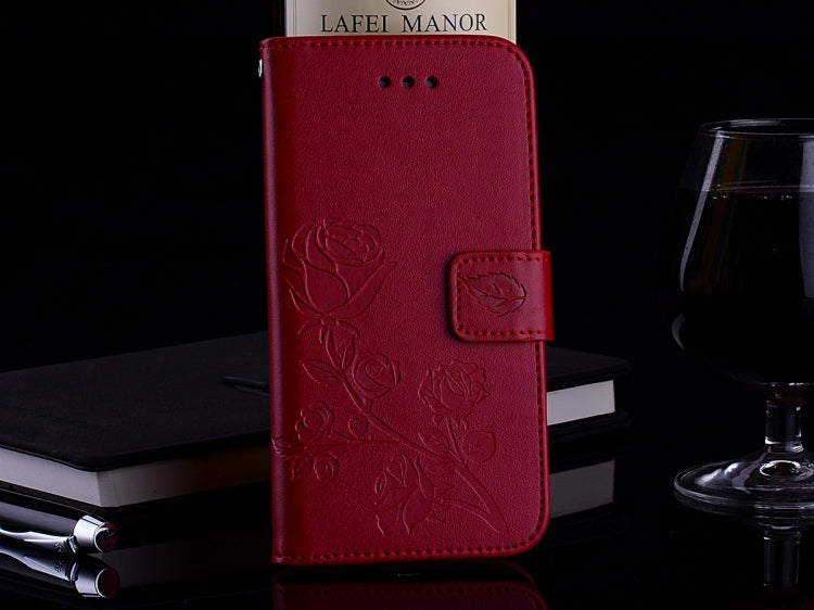 For Xiaomi Redmi 5 Plus Rose Embossed Horizontal Flip Environmental PU Leather Case with Holder & Card Slots & Wallet