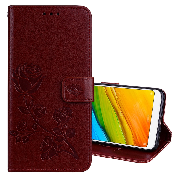 For Xiaomi Redmi 5 Plus Rose Embossed Horizontal Flip Environmental PU Leather Case with Holder & Card Slots & Wallet