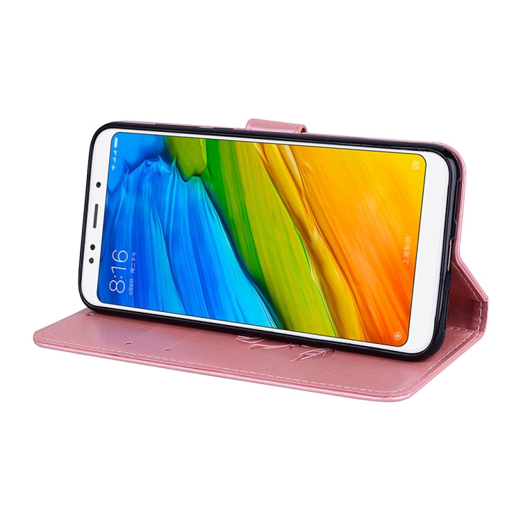 For Xiaomi Redmi 5 Rose Embossed Horizontal Flip Environmental PU Leather Case with Holder & Card Slots & Wallet