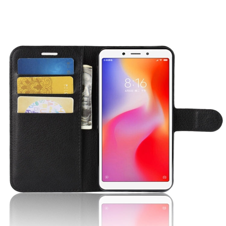 Litchi Texture Horizontal Flip Leather Case for Xiaomi Redmi 6A, with Wallet & Holder & Card Slots, For Redmi 6A