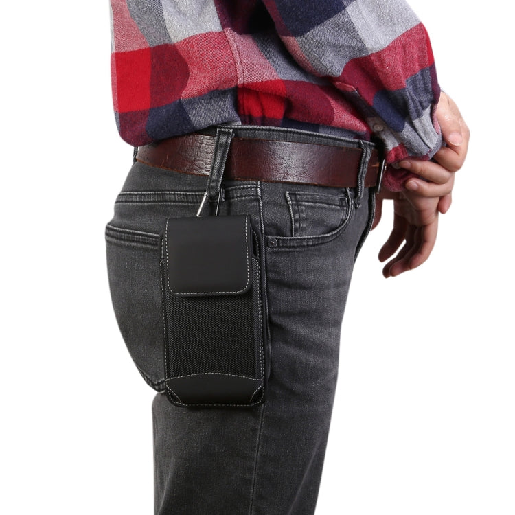 Universal Hanging Waist Oxford Cloth Case for 6.4-6.5 inch Mobile Phones, with Carabiner, 6.5 inch