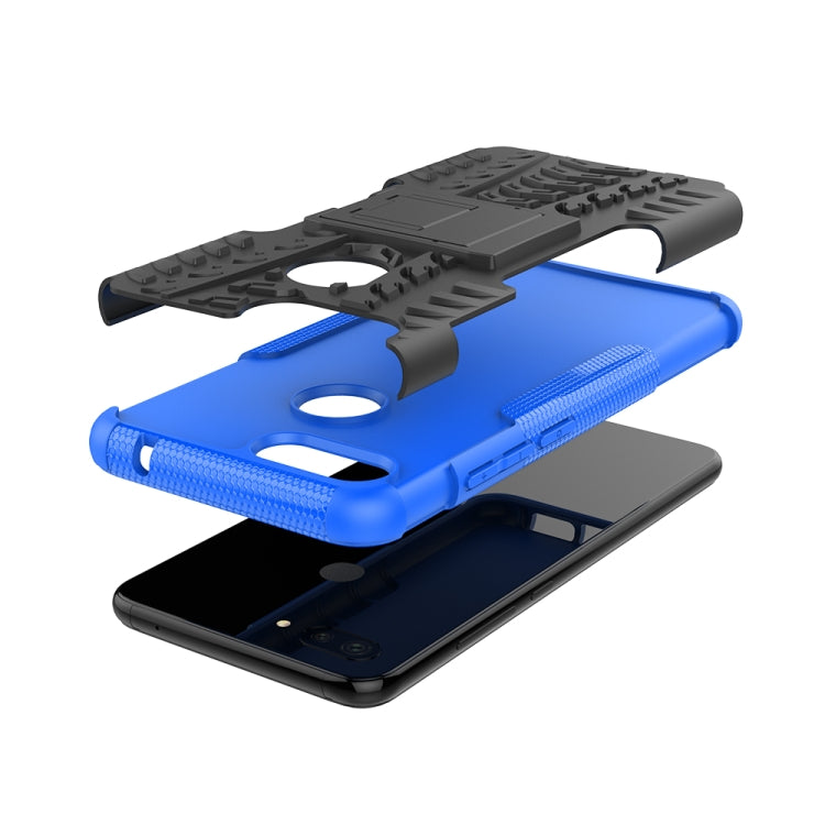 Coque antichoc en polycarbonate et TPU avec motif pneu pour Xiaomi Mi 8 Lite, avec support