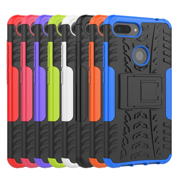Coque antichoc en polycarbonate et TPU avec motif pneu pour Xiaomi Mi 8 Lite, avec support