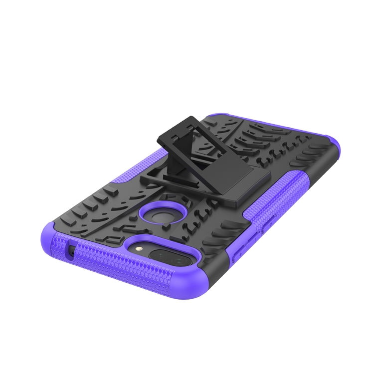 Shockproof  PC + TPU Tire Pattern Case for Xiaomi Mi 8 Lite, with Holder, For Xiaomi Mi 8 Lite