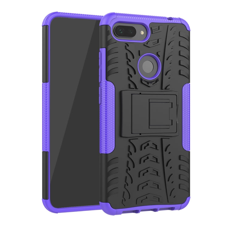 Coque antichoc en polycarbonate et TPU avec motif pneu pour Xiaomi Mi 8 Lite, avec support