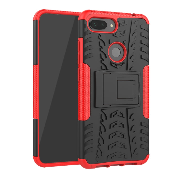Coque antichoc en polycarbonate et TPU avec motif pneu pour Xiaomi Mi 8 Lite, avec support