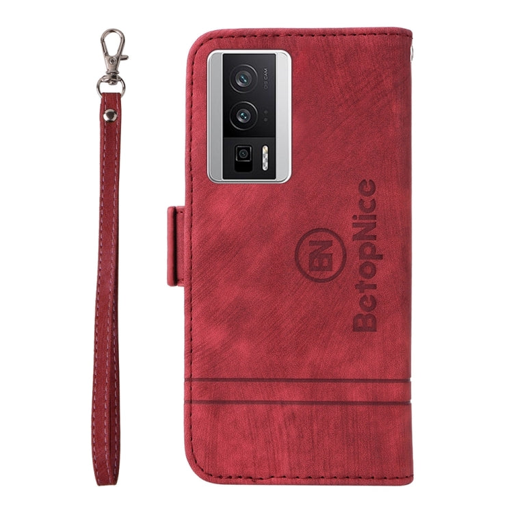 Étui en cuir à boucle double face pour Xiaomi Redmi K60 / K60 Pro / Poco F5 Pro BETOPNICE