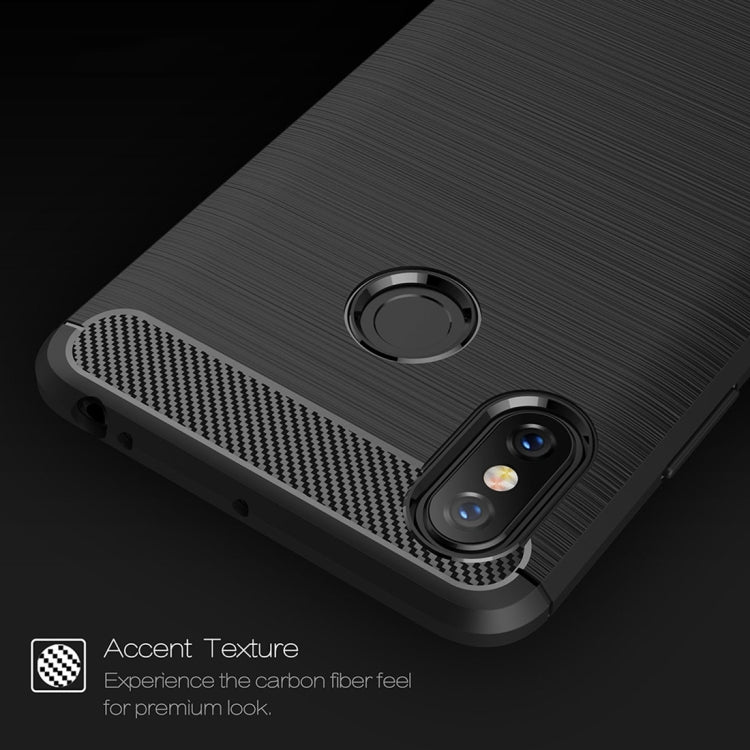 Brushed Texture Carbon Fiber Shockproof TPU Case for Xiaomi Mi Max 3, For Xiaomi Mi Max 3