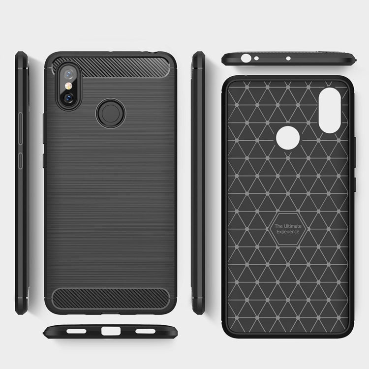 Brushed Texture Carbon Fiber Shockproof TPU Case for Xiaomi Mi Max 3, For Xiaomi Mi Max 3
