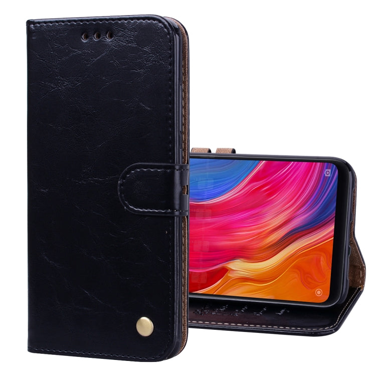 Business Style Oil Wax Texture Horizontal Flip Leather Case for Xiaomi Mi 8, with Holder & Card Slots & Wallet
