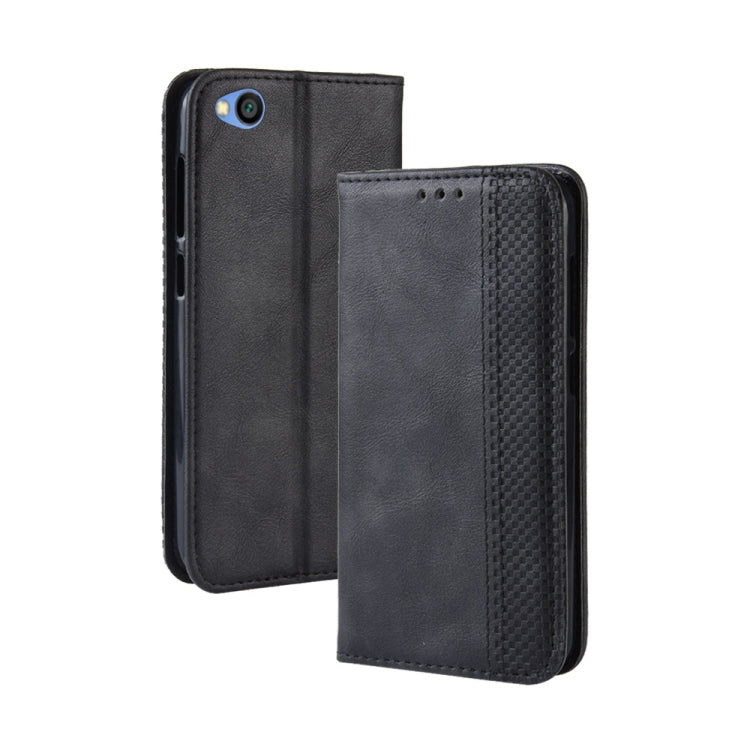 Magnetic Buckle Retro Texture Horizontal Flip Leather Case for Xiaomi Redmi Go, with Holder & Card Slots & Wallet, Xiaomi Redmi Go