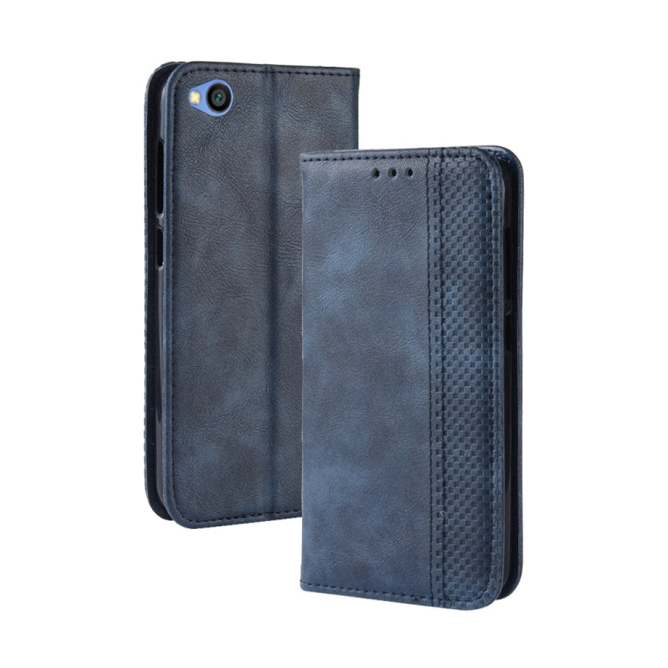 Magnetic Buckle Retro Texture Horizontal Flip Leather Case for Xiaomi Redmi Go, with Holder & Card Slots & Wallet, Xiaomi Redmi Go