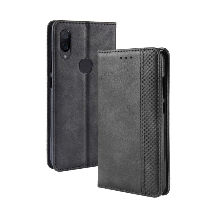 Magnetic Buckle Retro Texture Horizontal Flip Leather Case for Xiaomi Redmi Note 7, with Holder & Card Slots & Wallet, For Redmi Note 7