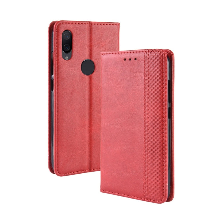 Magnetic Buckle Retro Texture Horizontal Flip Leather Case for Xiaomi Redmi Note 7, with Holder & Card Slots & Wallet, For Redmi Note 7