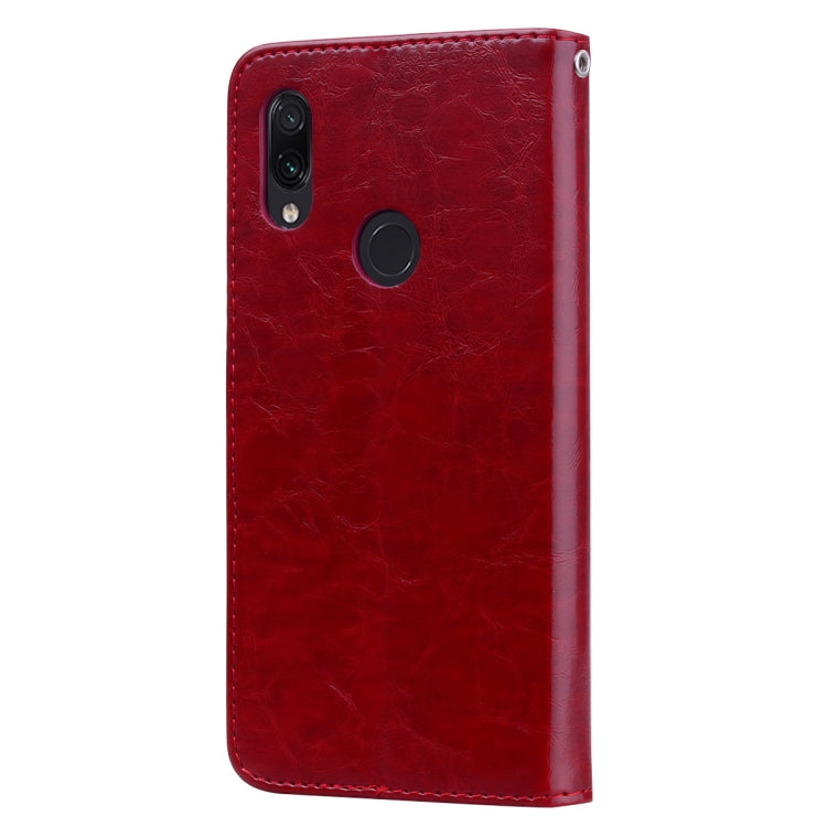 Business Style Oil Wax Texture Horizontal Flip Leather Case for Xiaomi Redmi 7, with Holder & Card Slots & Wallet, For Xiaomi Redmi 7