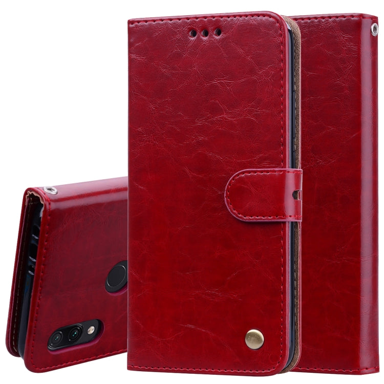 Business Style Oil Wax Texture Horizontal Flip Leather Case for Xiaomi Redmi 7, with Holder & Card Slots & Wallet, For Xiaomi Redmi 7