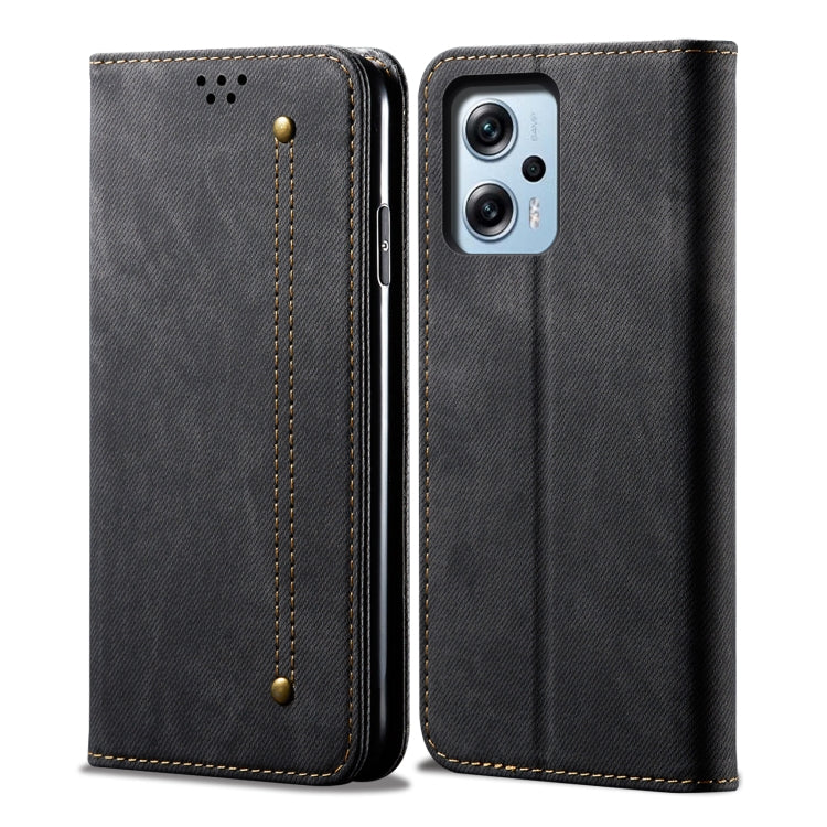 Denim Texture Leather Phone Case For Xiaomi Redmi Note 11T Pro+ / Note 12 T Pro / Poco X4 GT, For Xiaomi Redmi Note 11T Pro+ / Note 12 T Pro / Poco X4 GT
