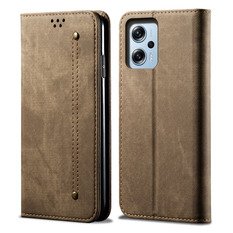 Denim Texture Leather Phone Case For Xiaomi Redmi Note 11T Pro+ / Note 12 T Pro / Poco X4 GT, For Xiaomi Redmi Note 11T Pro+ / Note 12 T Pro / Poco X4 GT