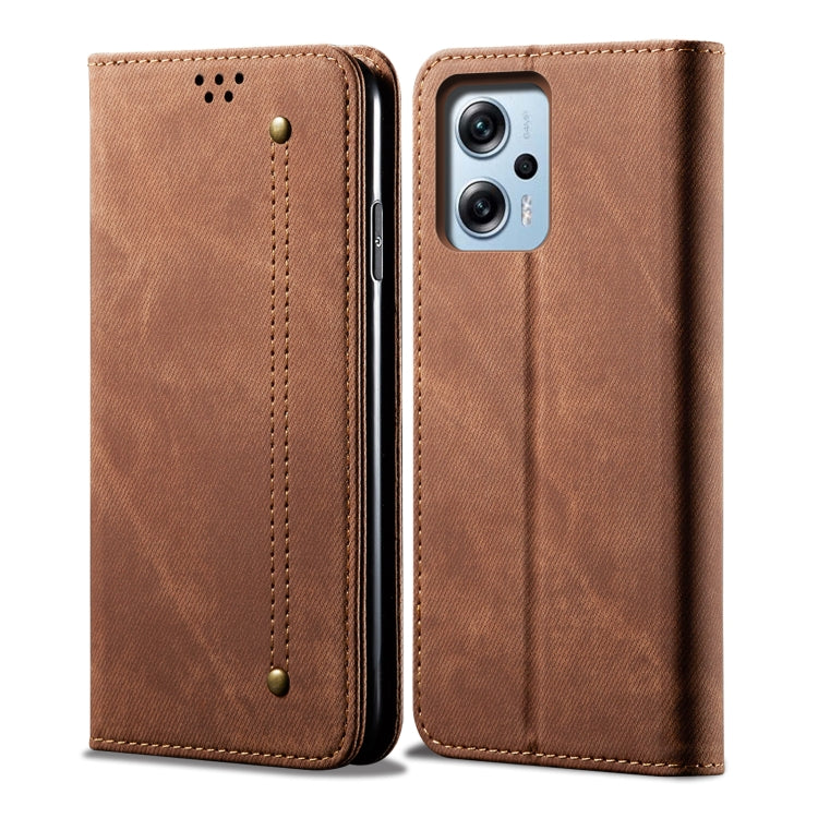 Denim Texture Leather Phone Case For Xiaomi Redmi Note 11T Pro+ / Note 12 T Pro / Poco X4 GT, For Xiaomi Redmi Note 11T Pro+ / Note 12 T Pro / Poco X4 GT
