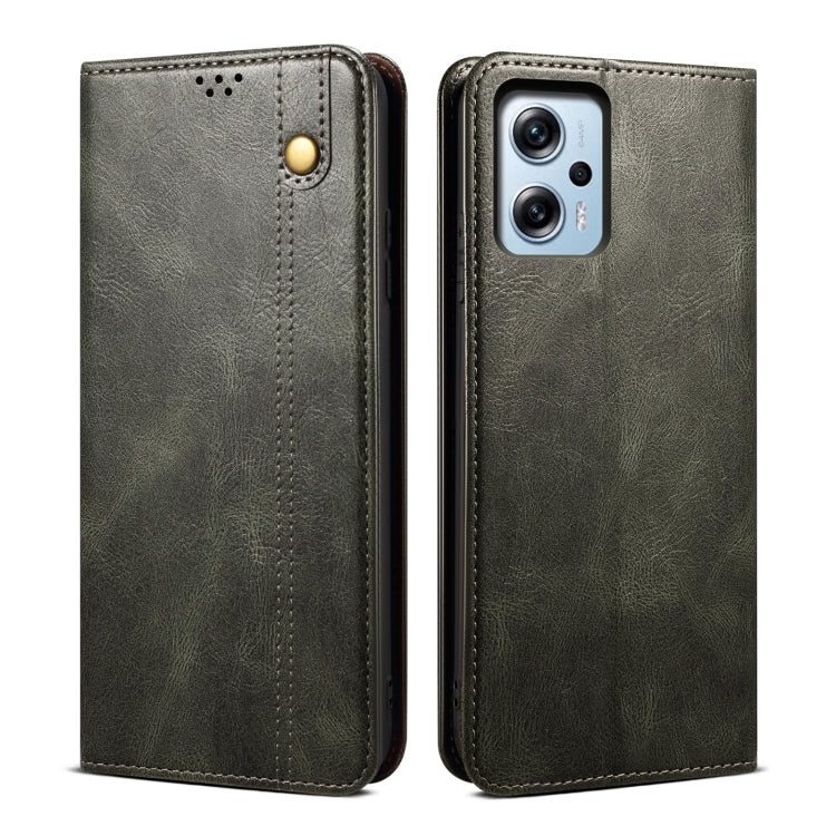 Oil Wax Crazy Horse Texture Leather Phone Case For Xiaomi Redmi Note 11T Pro+ / Note 12 T Pro / Poco X4 GT, For Xiaomi Redmi Note 11T Pro+ / Note 12 T Pro / Poco X4 GT