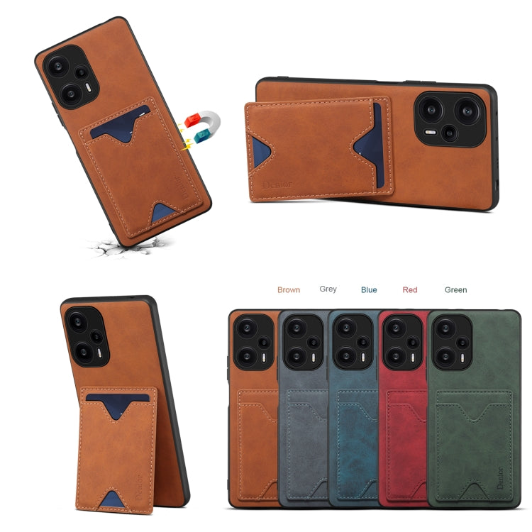 Denior PU Back Cover Card Slot Holder Phone Case For Xiaomi Redmi Note 12 Turbo / Poco F5, For Xiaomi Redmi Note 12 Turbo / Poco F5