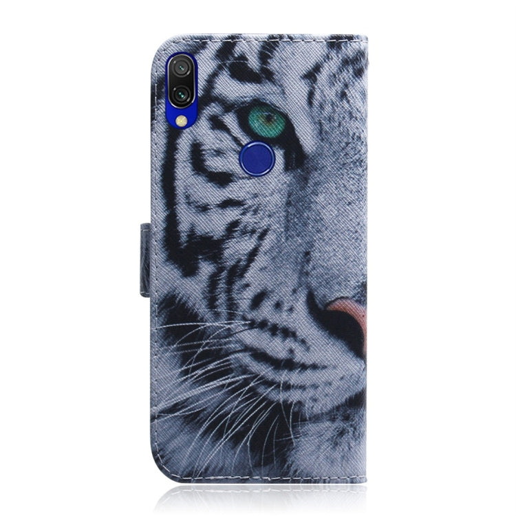 Tiger Pattern Coloured Drawing Horizontal Flip Leather Case for Xiaomi Redmi 7, with Holder & Card Slots & Wallet