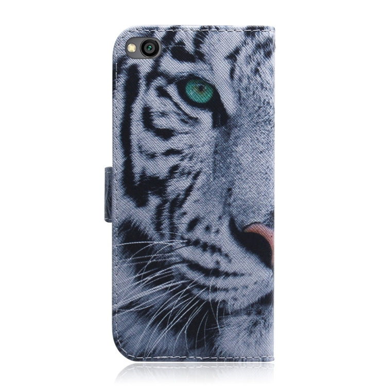 Tiger Pattern Coloured Drawing Horizontal Flip Leather Case for Xiaomi Redmi Go, with Holder & Card Slots & Wallet