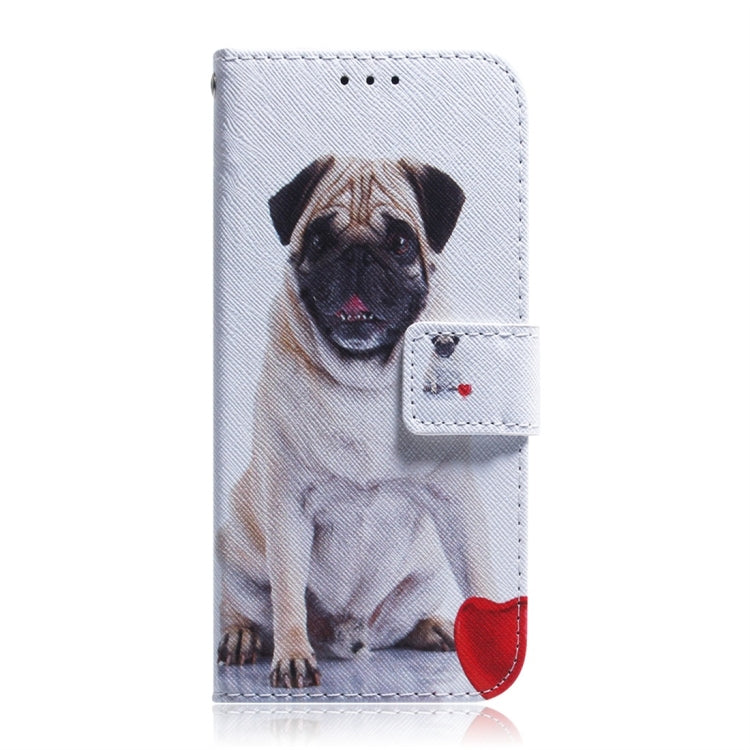 Pug Pattern Coloured Drawing Horizontal Flip Leather Case for Xiaomi Redmi Go, with Holder & Card Slots & Wallet