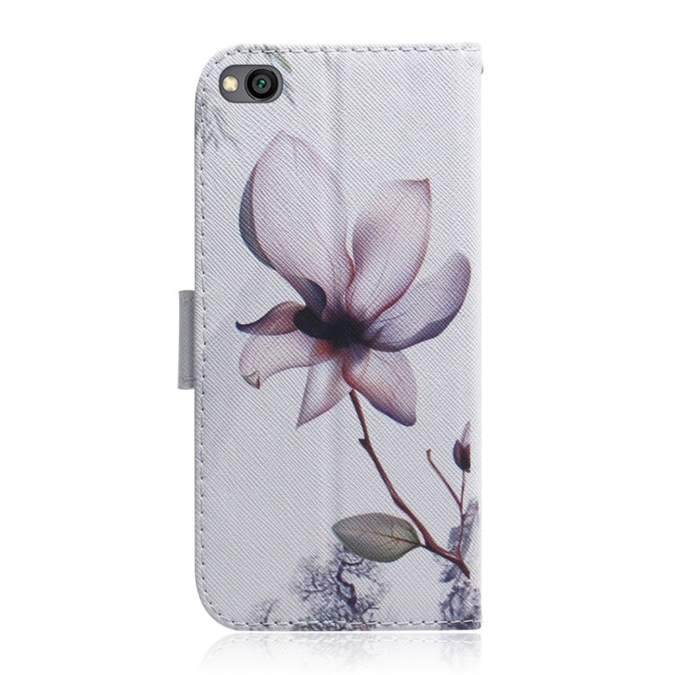 Magnolia Flower Pattern Coloured Drawing Horizontal Flip Leather Case for Xiaomi Redmi Go, with Holder & Card Slots & Wallet